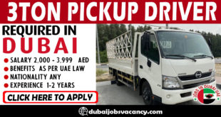 3TON PICKUP DRIVER REQUIRED IN DUBAI