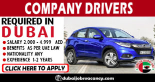 COMPANY DRIVERS REQUIRED IN DUBAI