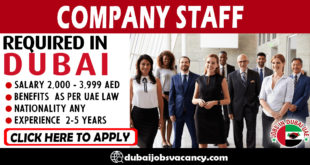 COMPANY STAFF REQUIRED IN DUBAI
