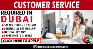 CUSTOMER SERVICE REQUIRED IN DUBAI