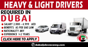 HEAVY & LIGHT DRIVERS REQUIRED IN DUBAI