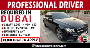 PROFESSIONAL DRIVER REQUIRED IN DUBAI
