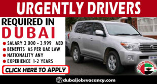 URGENTLY DRIVERS REQUIRED IN DUBAI