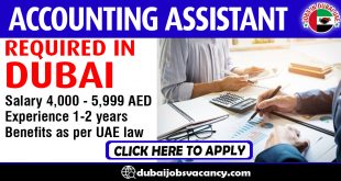 ACCOUNTING ASSISTANT REQUIRED IN DUBAI