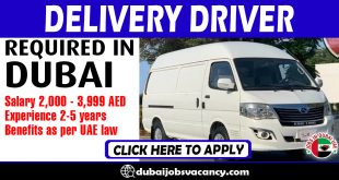 DELIVERY DRIVER REQUIRED IN DUBAI