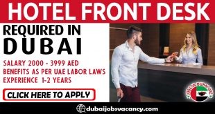 HOTEL FRONT DESK REQUIRED IN DUBAI