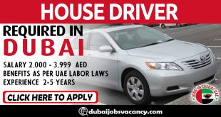 HOUSE DRIVER DRIVER REQUIRED IN DUBAI