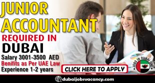 JUNIOR ACCOUNTANT REQUIRED IN DUBAI