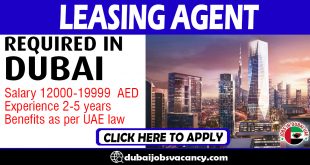 LEASING AGENT REQUIRED IN DUBAI