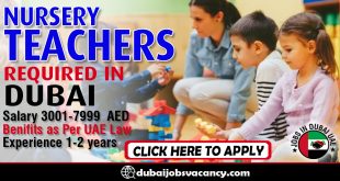 NURSERY TEACHERS REQUIRED IN DUBAI