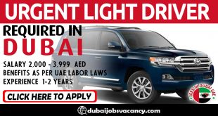 URGENT LIGHT DRIVER REQUIRED IN DUBAI