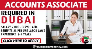 ACCOUNTS ASSOCIATE REQUIRED IN DUBAI