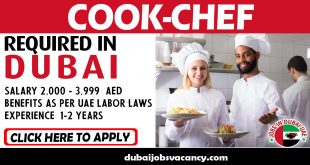 COOK-CHEF REQUIRED IN DUBAI