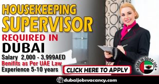 HOUSEKEEPING SUPERVISOR REQUIRED IN DUBAI (6)