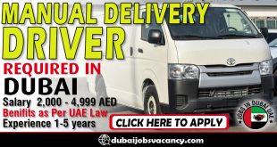 MANUAL DELIVERY DRIVER REQUIRED IN DUBAI