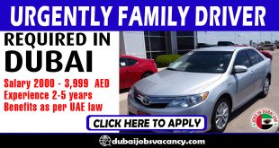 URGENTLY FAMILY DRIVER REQUIRED IN DUBAI