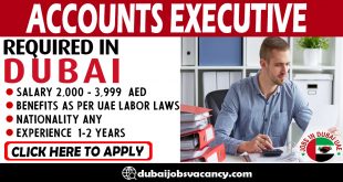 ACCOUNTS EXECUTIVE REQUIRED IN DUBAI