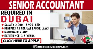 SENIOR ACCOUNTANT REQUIRED IN DUBAI