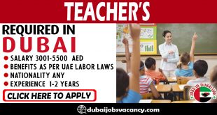 TEACHER’S REQUIRED IN DUBAI