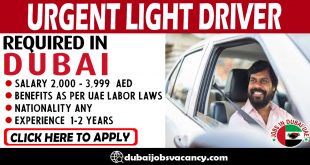 URGENT LIGHT DRIVER REQUIRED IN DUBAI