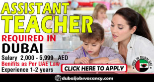 ASSISTANT TEACHER REQUIRED IN DUBAI