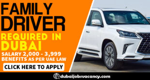 FAMILY DRIVER REQUIRED IN DUBAI