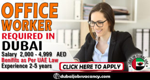 OFFICE WORKER REQUIRED IN DUBAI