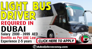 LIGHT BUS DRIVER REQUIRED IN DUBAI