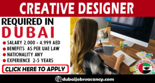 CREATIVE DESIGNER REQUIRED IN DUBAI